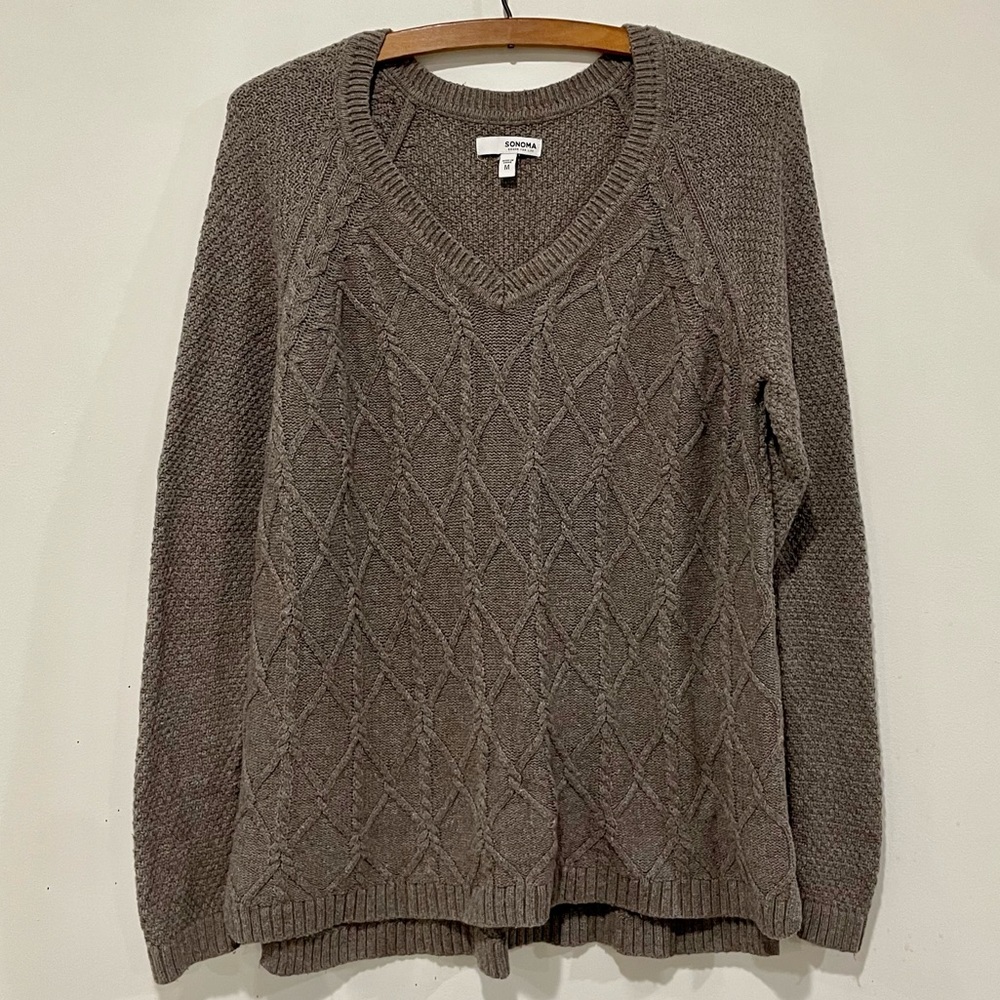 Gray V-Neck Sweater